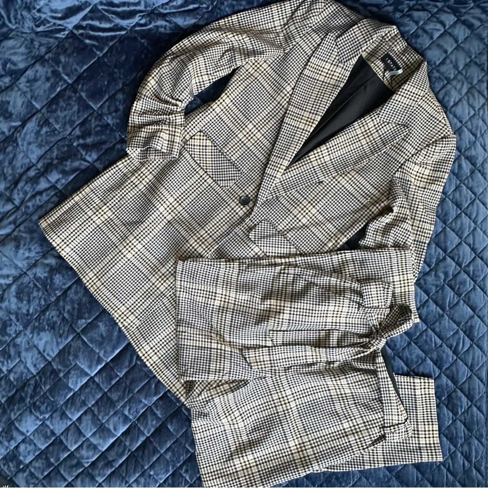 1.State blazer and trouser plaid duo